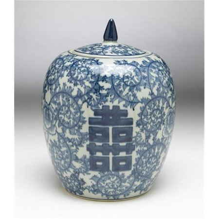AA IMPORTING AA Importing 59762 Blue & White Round Jar with Lid 59762
